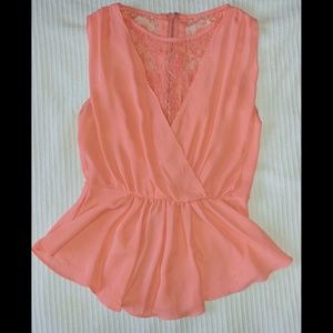 Sheer and Lace peplum top